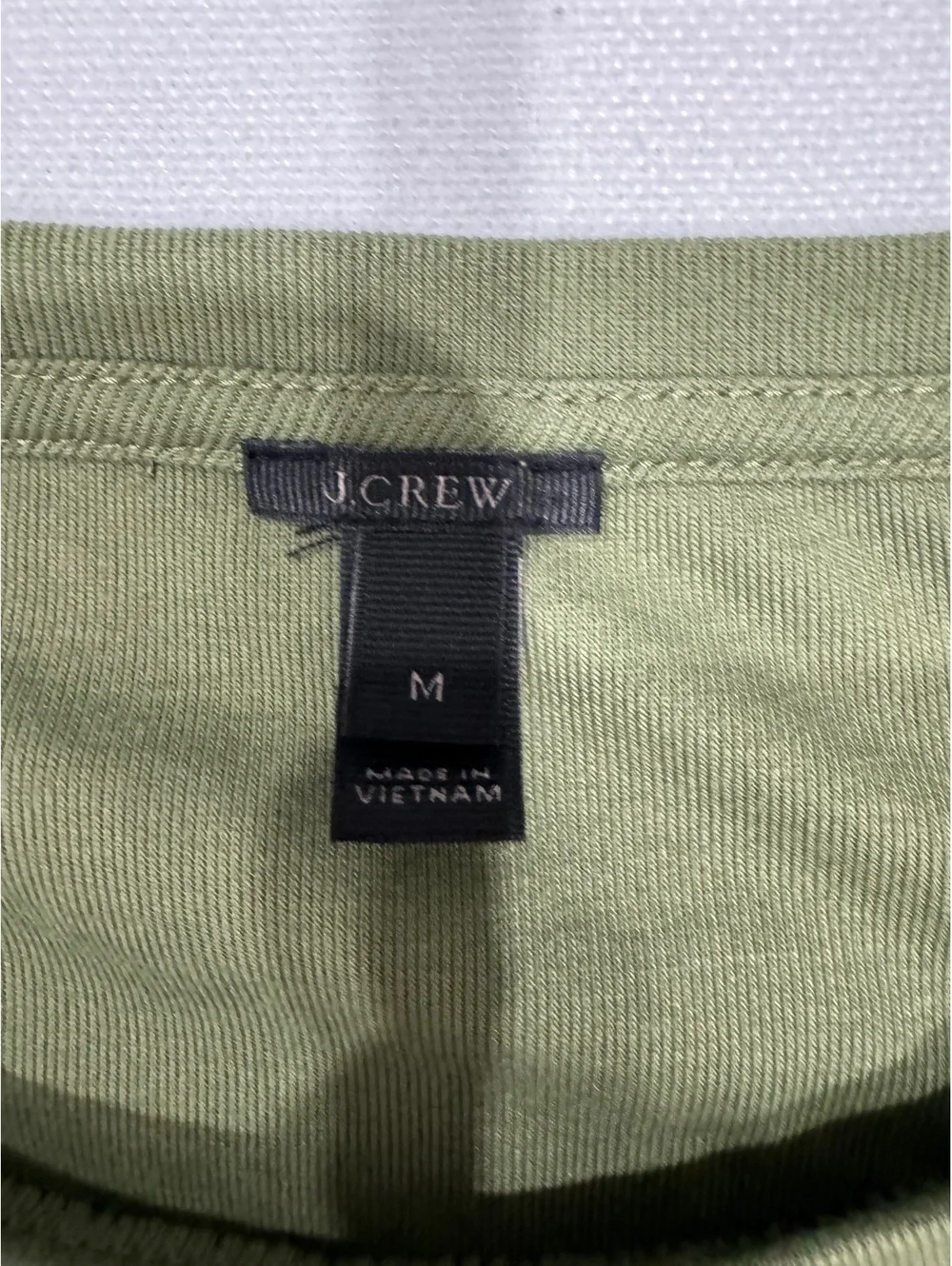 J.Crew Olive Green Ruffle Asymmetric Tank Top Size Medium Sleeveless Ribbed